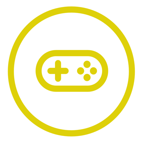 Öffnet den Servicebereich "Games mit Mehrwert". Beschreibung: Ein gelbes Gamepad in einem Kreis auf weißem Hintergrund. 